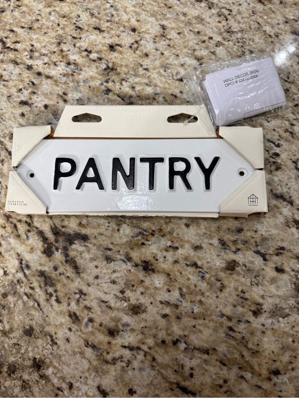 NWT Hearth & Hand Farmhouse Metal Embossed Block Letter Pantry Plaque Sign